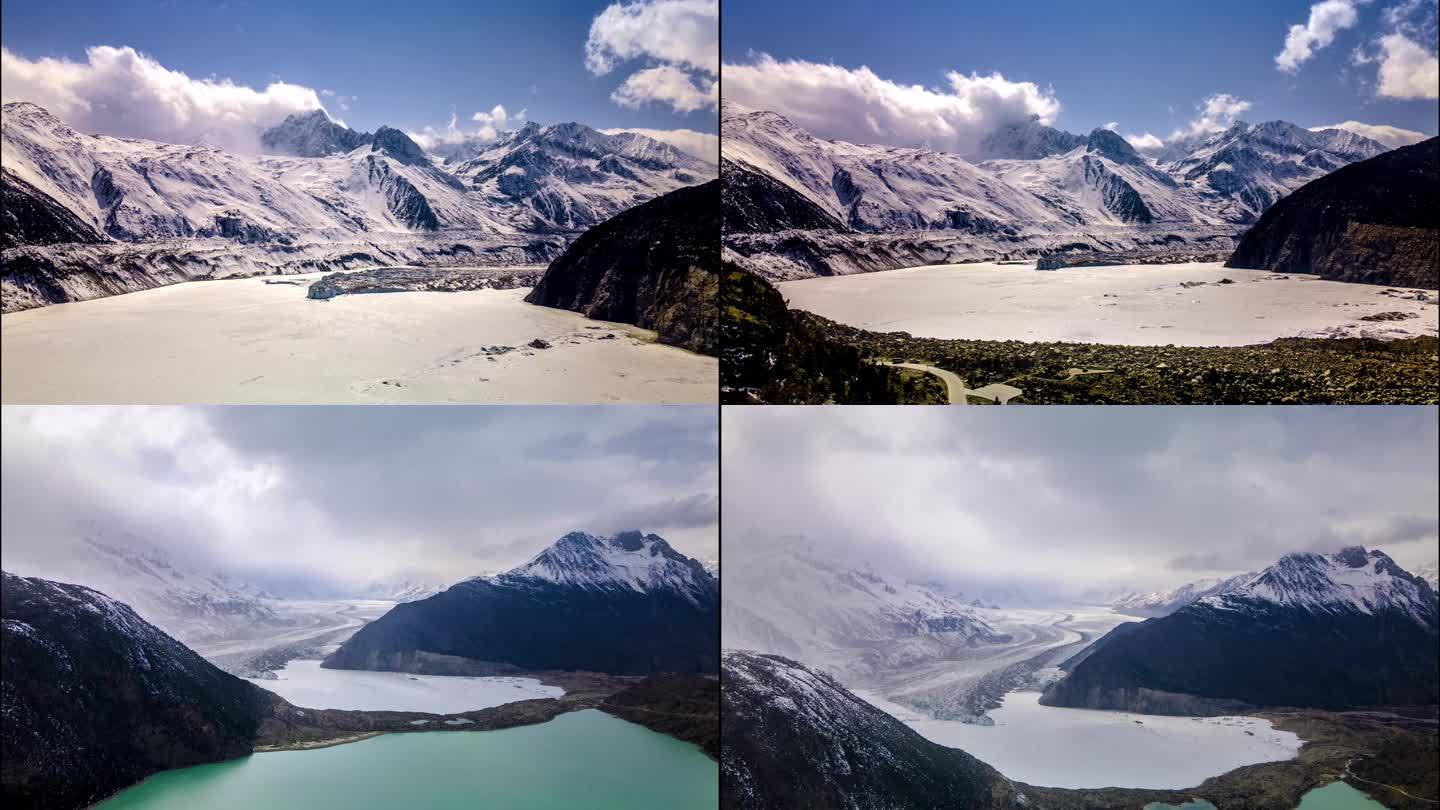 4K延时航拍西藏来古冰川美景