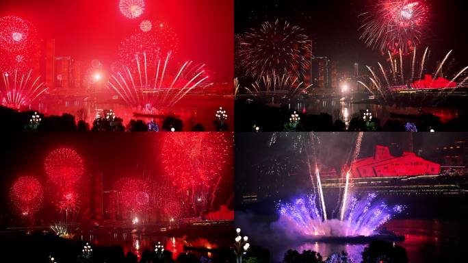 重庆跨年夜焰火表演