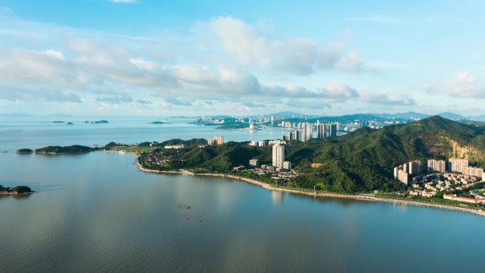 珠海高新区银坑半岛蓝天白云延时