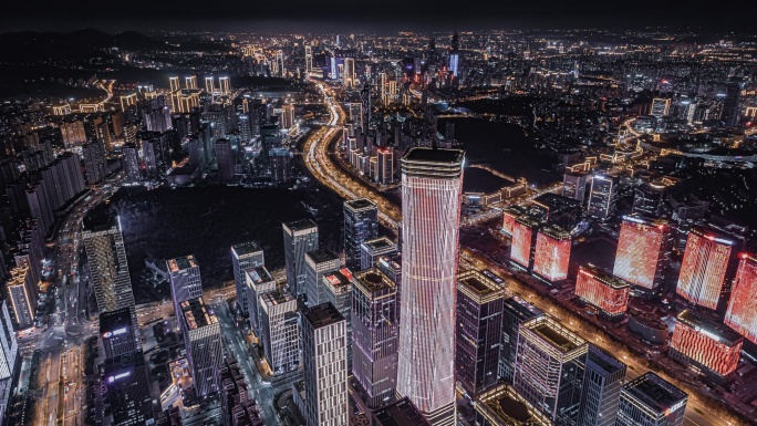 济南汉峪金鼎大厦夜景延时