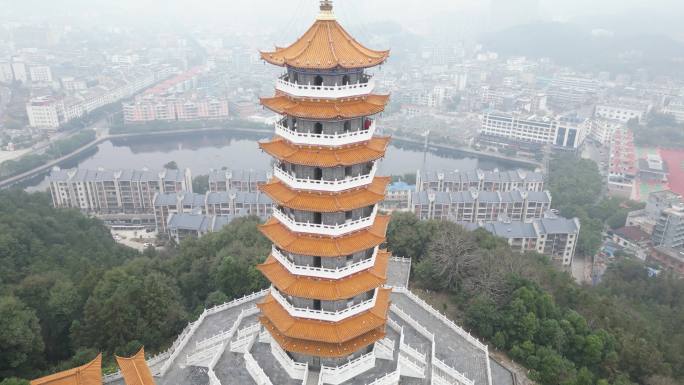 雾霾天风水塔