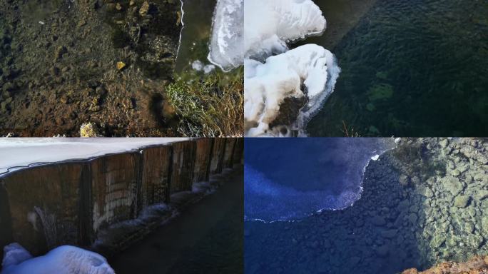 4K视频素材.百里画廊白河冰雪消融