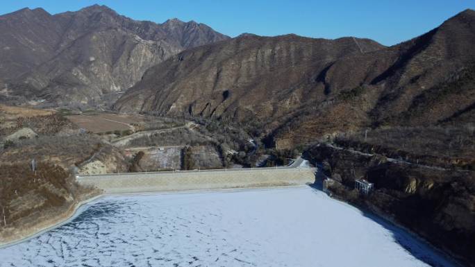 [4K]航拍素材.百里画廊白河堡冬景