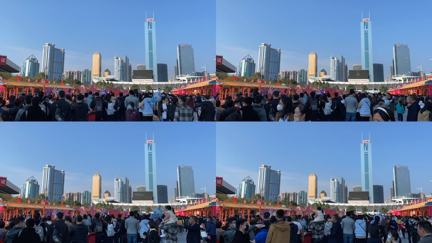 延时摄影广州体育中心中信广场地标天河城