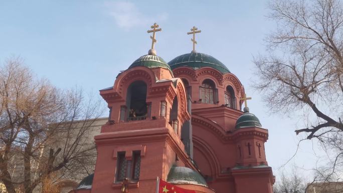 哈尔滨拜占庭式风格的圣母守护教堂