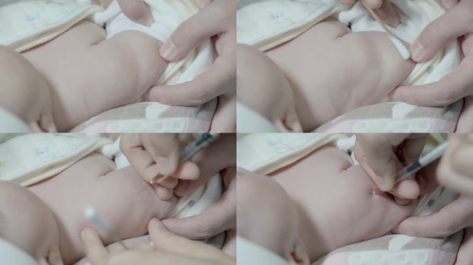 打疫苗视频小婴儿注射疫苗治病打针特写