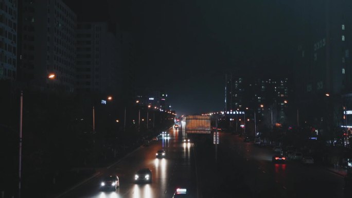 夜景马路车流