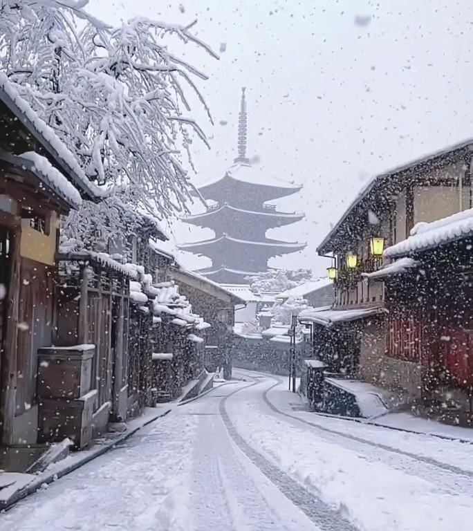 日本京都雪景