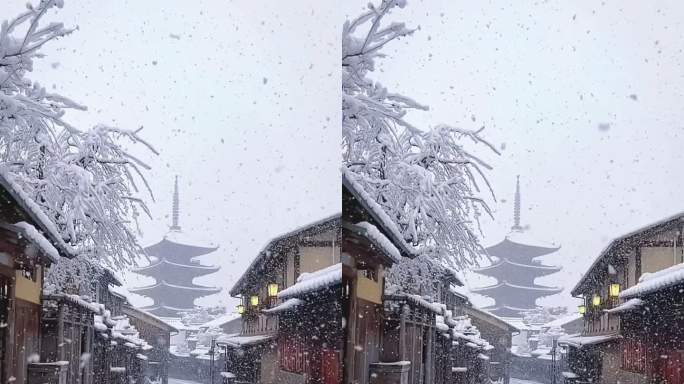 日本京都雪景