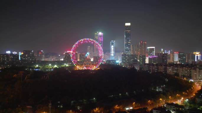 夜景 立交桥 摩天轮 广西南宁（4K）