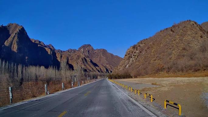 行车素材.延庆滦赤路百里画廊冬日