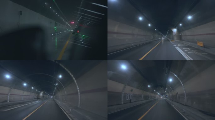 隧道交通汽车开车车灯夜晚驾驶城市