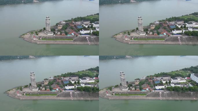 城市航拍湖北宜昌长江西岛 (5)