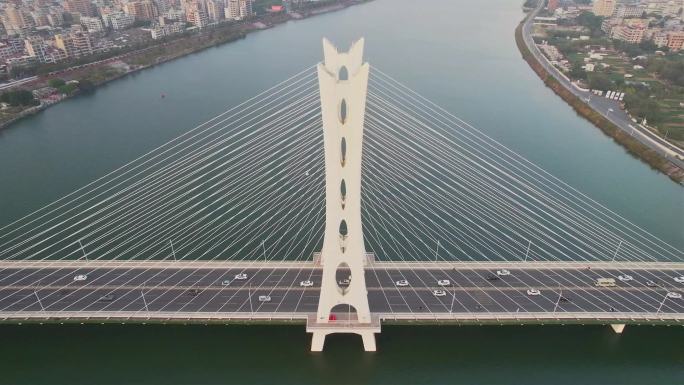 航拍广东潮州大桥景观