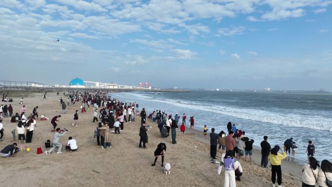 海边公路航拍，海水实拍，青蓝色大海