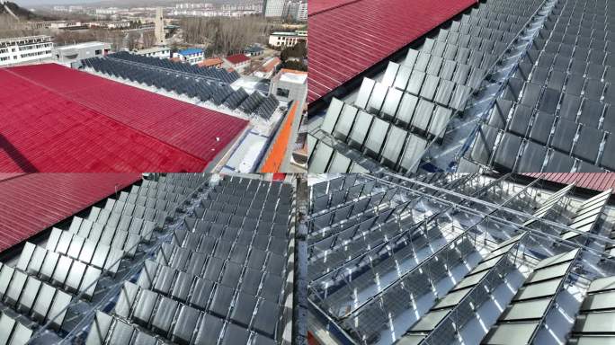 【4k】屋顶光伏设备 发电 清洁能源