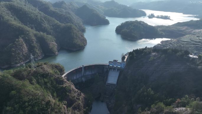 绍兴 新昌 回山门溪 水库 航拍