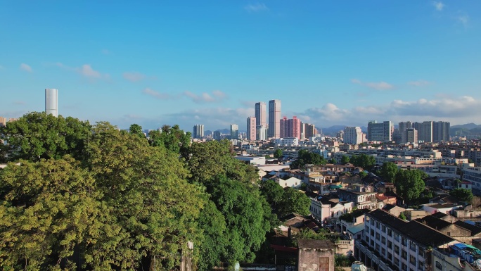 航拍中山 中山市全貌 中山金鹰利和广场