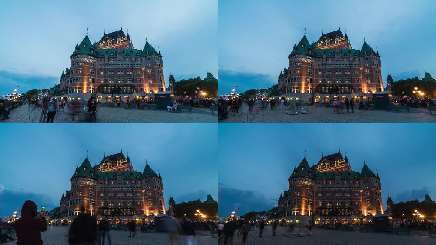 魁北克城堡日落黄昏 魁北克费尔蒙酒店