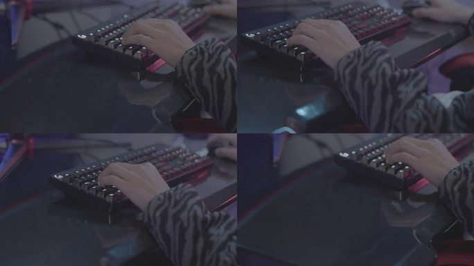操作玩游戏的键盘和鼠标
