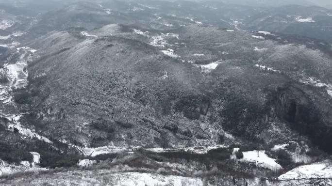 冬日白雪雪地航拍