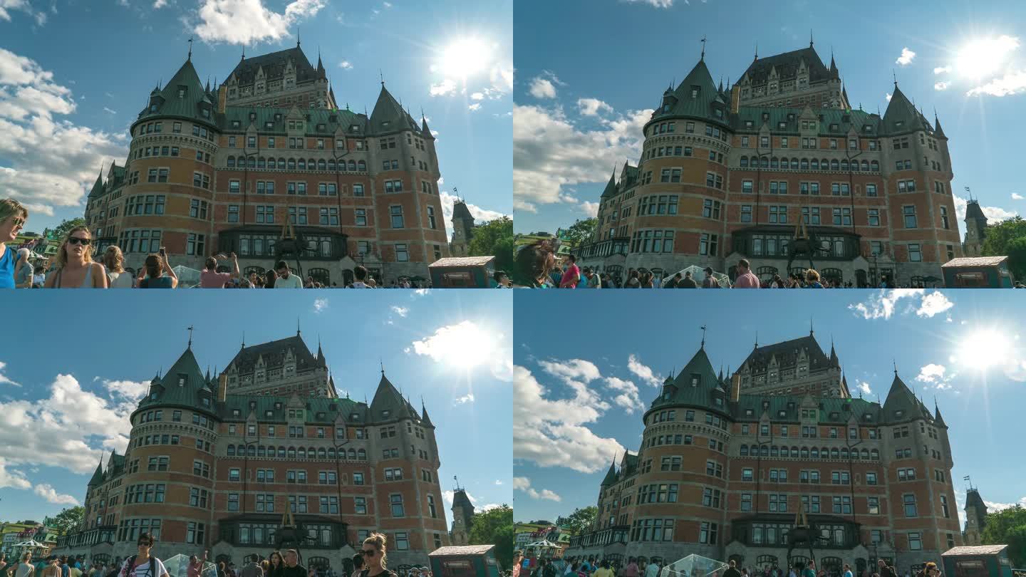 魁北克城堡延时 魁北克城堡实拍