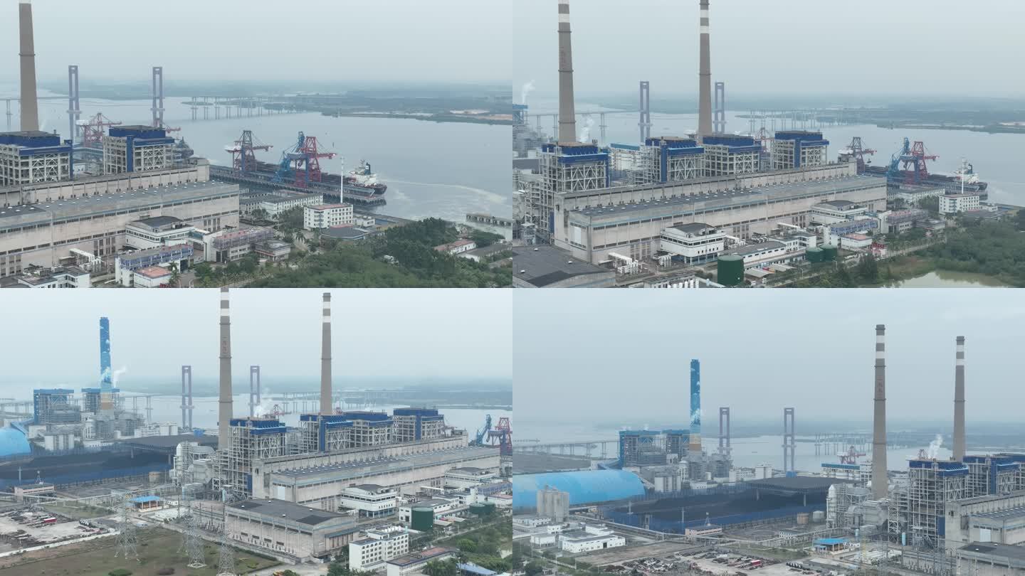发电厂中粤能源工业污染烧煤发电