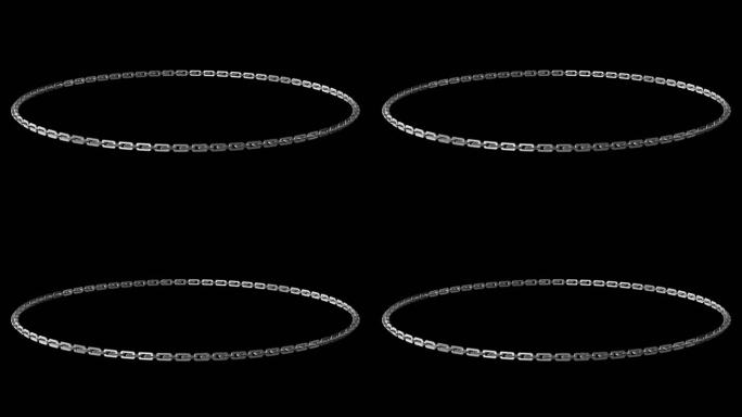 圆形环状铁锁锁链运动动态素材带通道