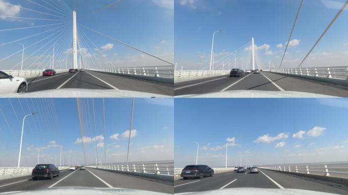 驾车通过崇明上海长江大桥