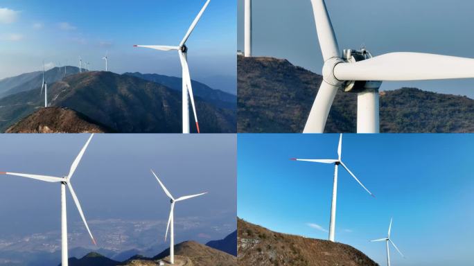 新能源风力发电风车4k
