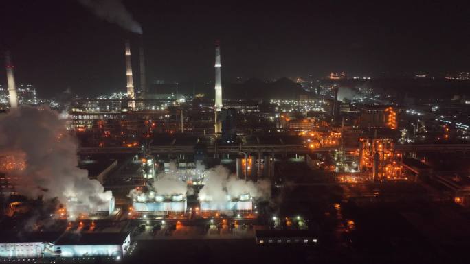 宝钢集团炼钢厂夜晚钢铁厂夜景重工业