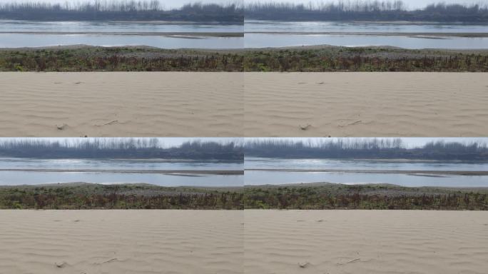 长江岸边江滩和江水风光