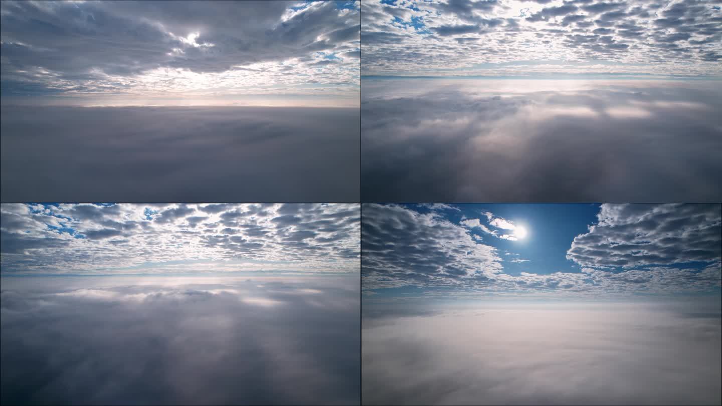 4k各种飞机起飞穿越云海