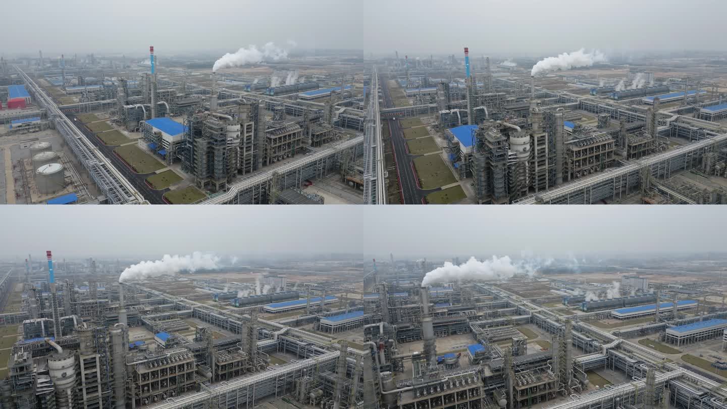 中科炼化炼油厂污染化工产业烟囱冒烟