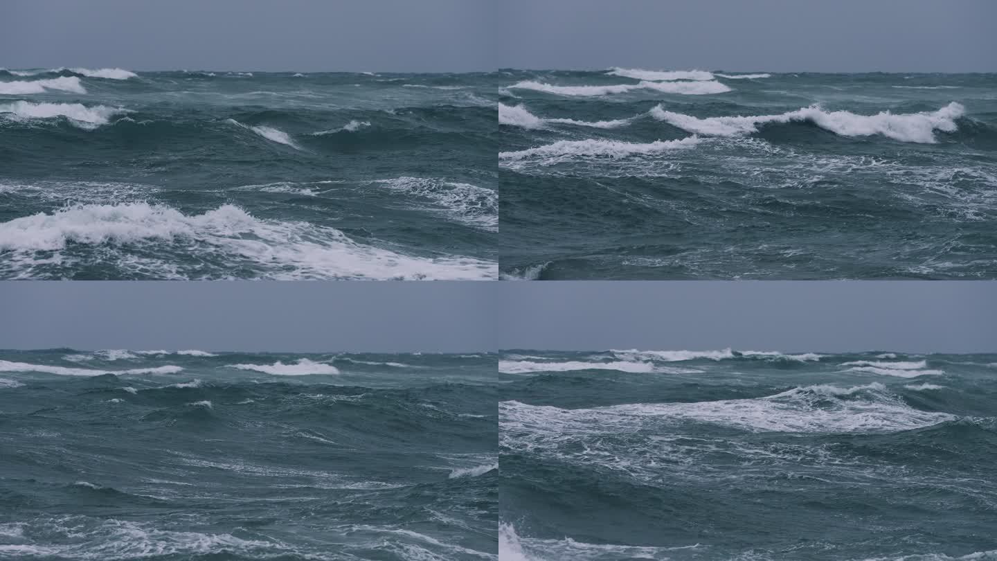 波涛汹涌的海洋-慢镜头