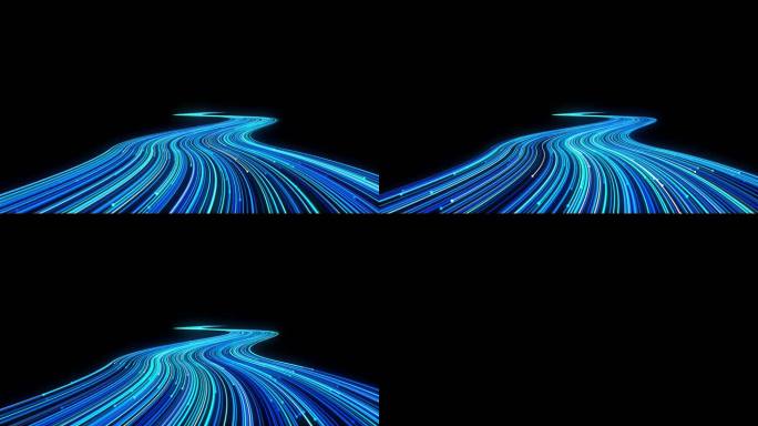 4k高清原创蓝色粒子河流视频素材
