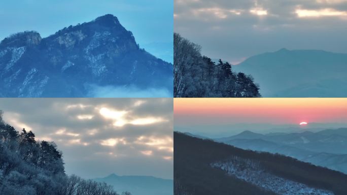 宽甸大牛沟冬季高清航拍大气风景4K