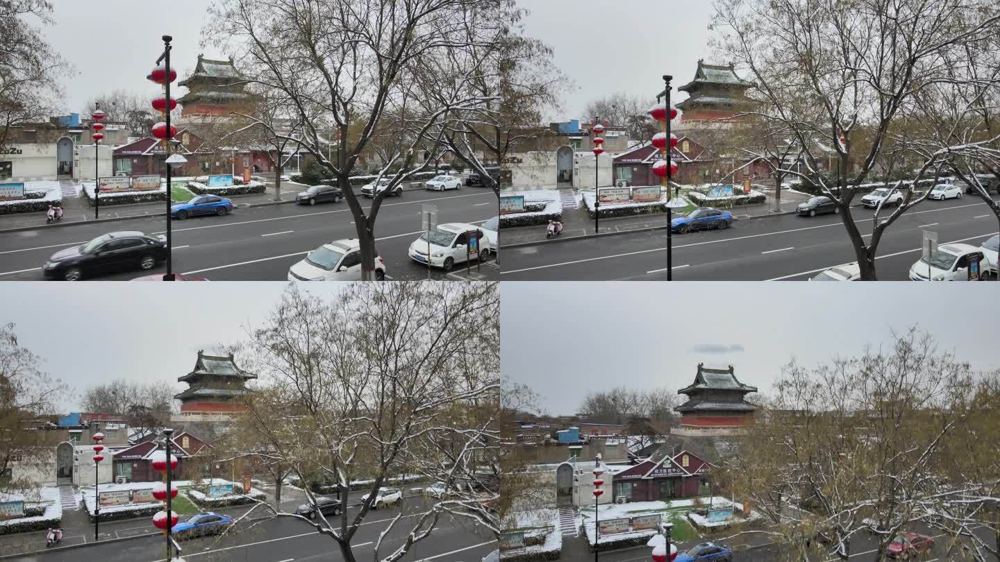 高阁寺雪景，县前街，安阳下雪