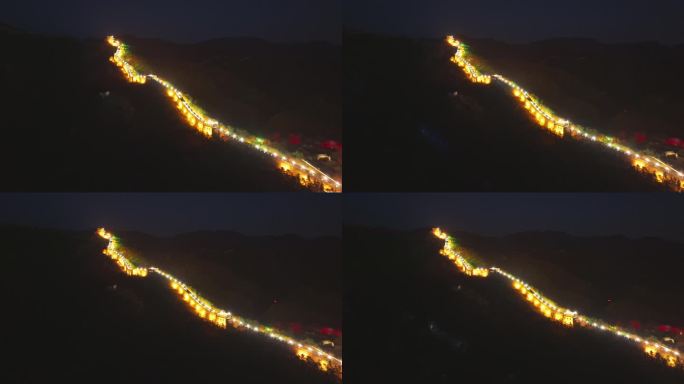 夜景的中国长城 八达岭长城灯光秀