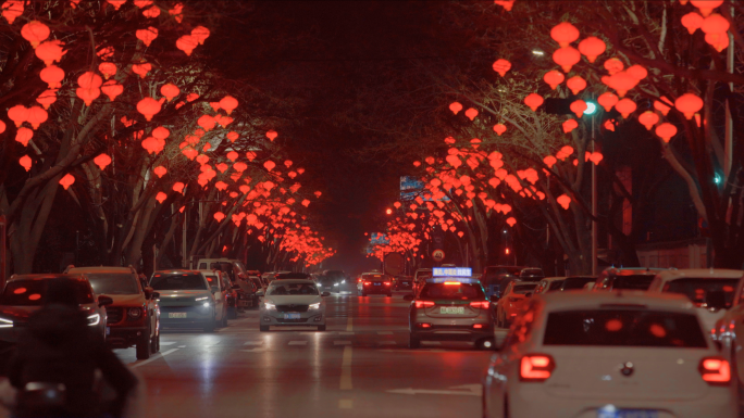 红灯笼年味新春佳节春节亮化工程城市管理