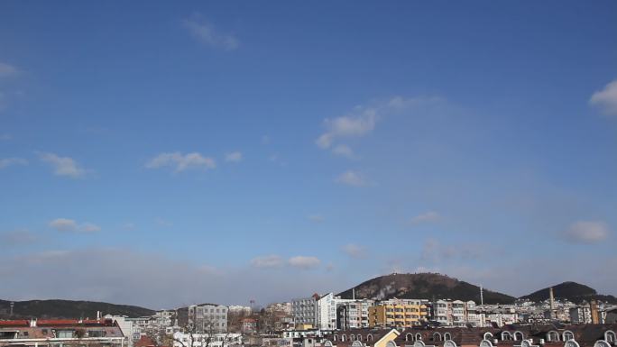 蓝天白云天空风吹云动多云天气淡淡的白云