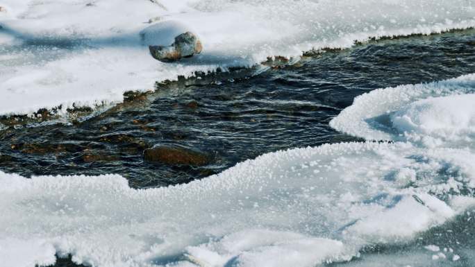 结冰的河水 升格拍摄
