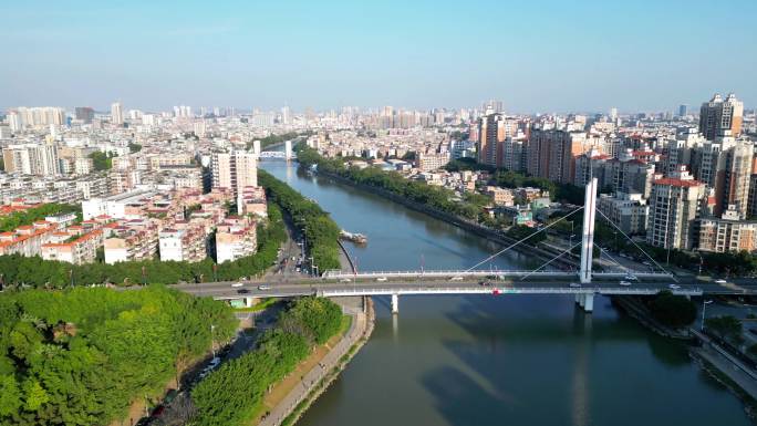 番禺市桥水道两岸风景