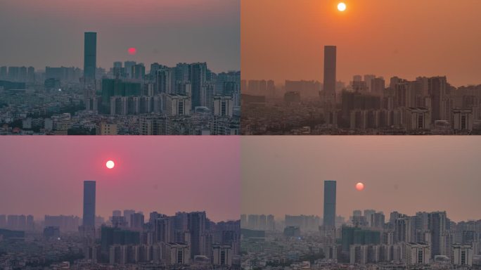 金鹰广场夕阳 中山夕阳