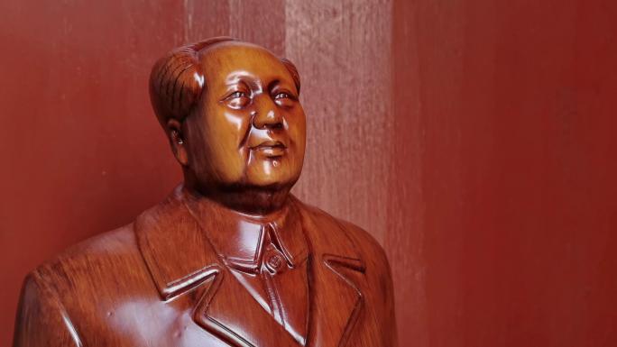 毛主席木雕 为人民服务 艺术品