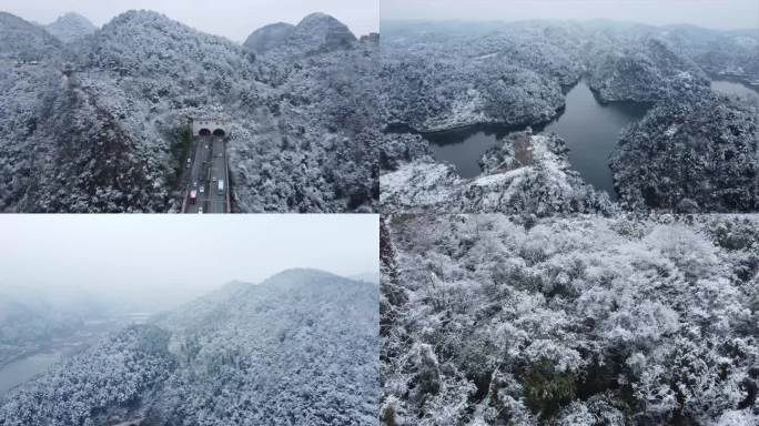 喀斯特地貌雪景