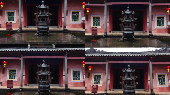 雨中的寺庙高清素材