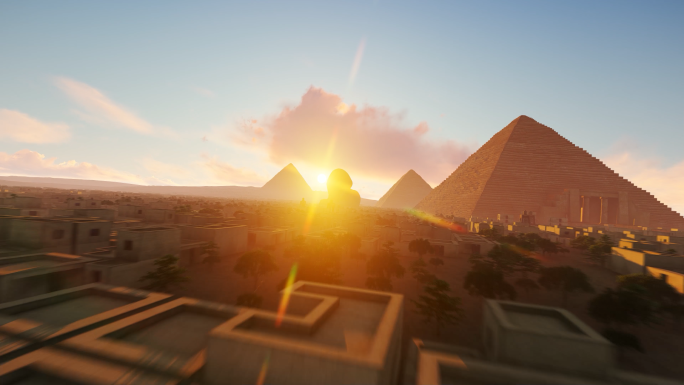 世界七大奇迹埃及金字塔日出合集