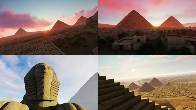 世界七大奇迹埃及金字塔日出合集