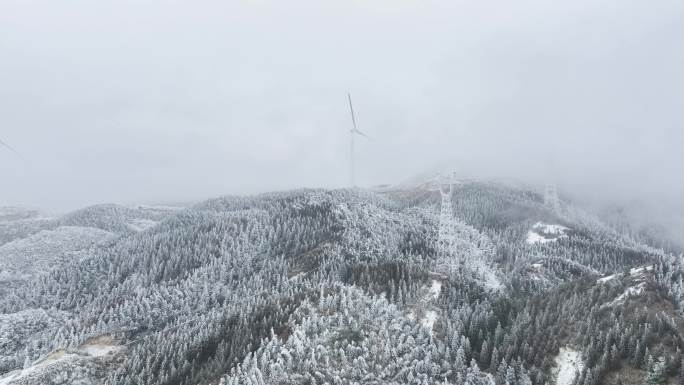 4K航拍 桂林资源雪景风车